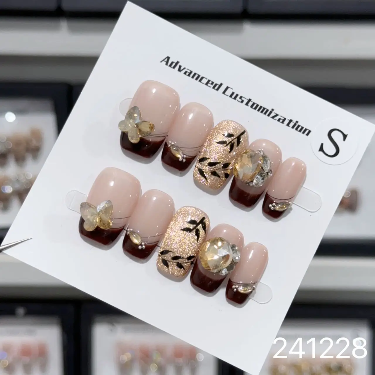 Пользовательские этикетки искусственные ногти с Клеем Private Label handmade разного размера для нейл-арта
