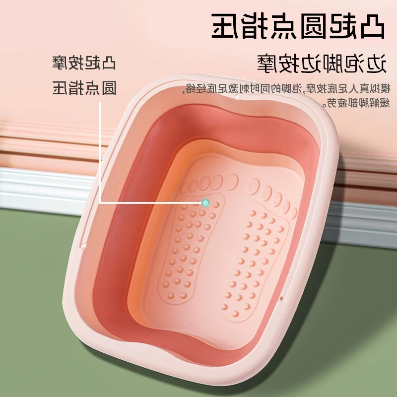 Hot Sale Folding Foot Soak Bucket Plastic Bath Basin Massage Household Adult bath With Handle
