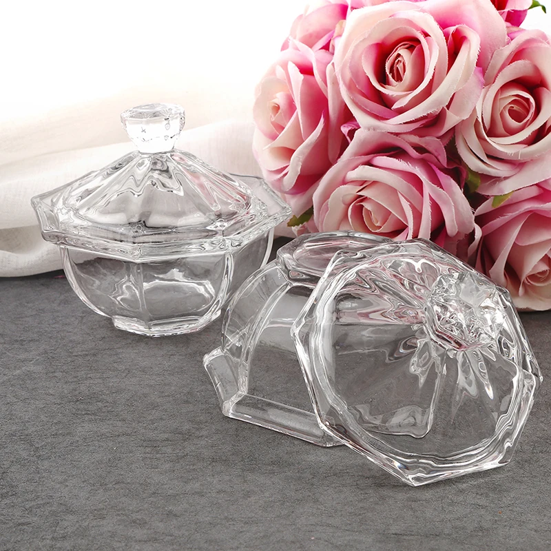 Simple geometric octagonal prism glass candy jar Dried fruit snack accessories storage box Household kitchen storage jar