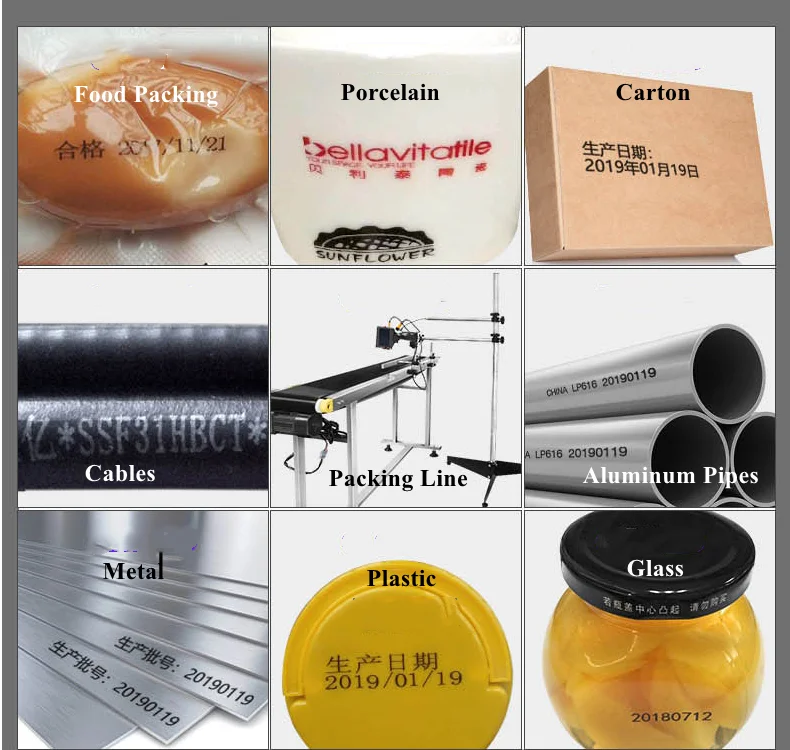 Suitable for metal floor tiles plastic glass wood / high quality handheld shelf life qr code barcode printer