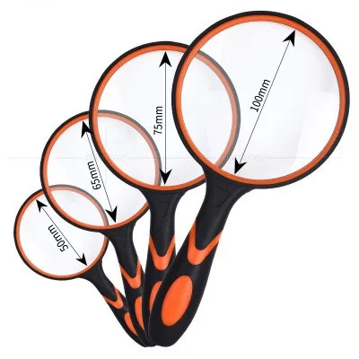 Оптическое белое стекло с резиновой ручкой, пластиковое увеличительное стекло 10x Hd для пожилых людей для чтения и чтения