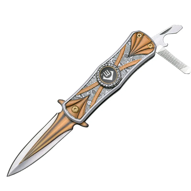 Складной мини-нож для кемпинга с гироскопом на кончик пальца, открывалка для бутылок ручной работы, тактический нож, охотничьи карманные ножи