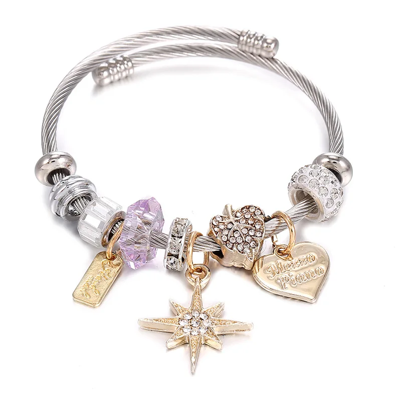 Stainless Steel Diamond Setting Bracelet High Quality Fashionable Charm Bracelet