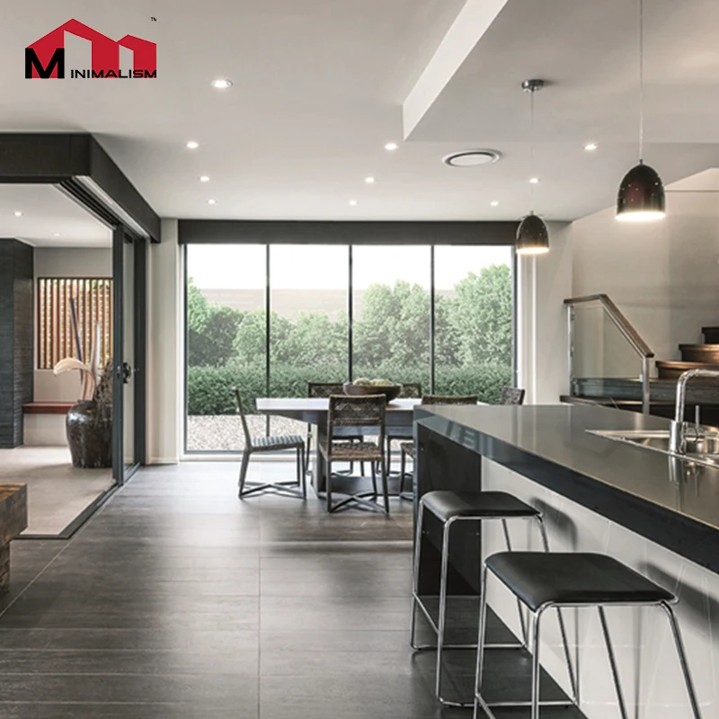 Double Glazing Tempered Glass Stacker Sliding Patio Doors Double Glazed Aluminium Sliding Door