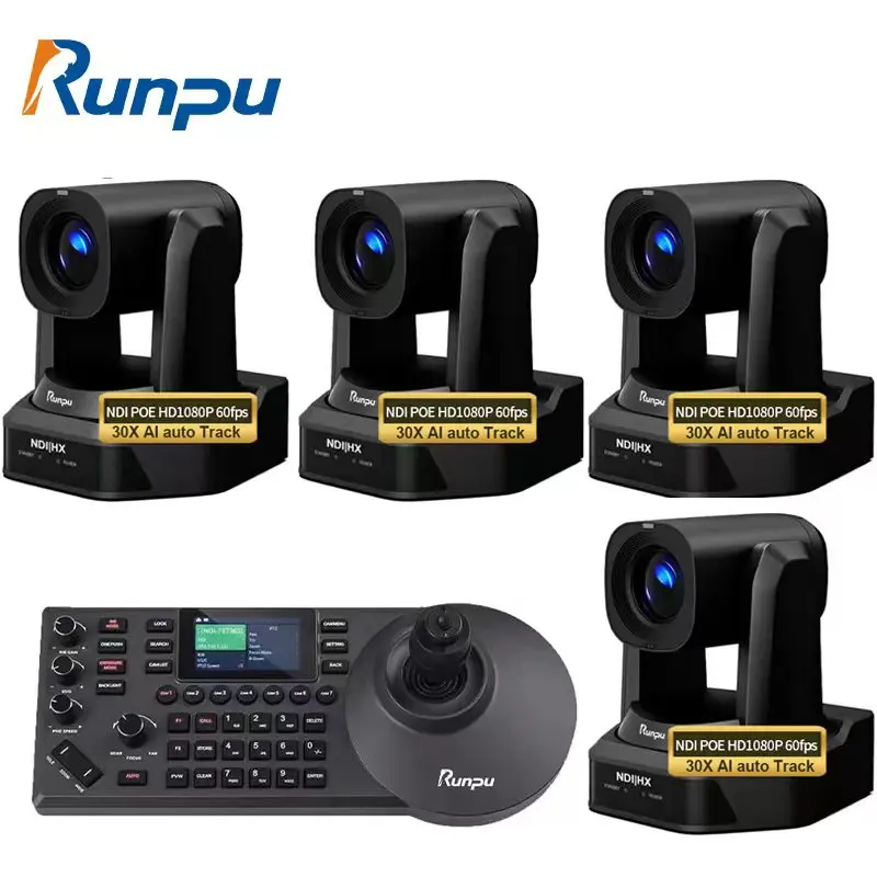 Runpu HD66A-30N камера конференц-зала NDI POE 30X оптический зум PTZ AI Track sdi hd mi lan usb + IP контроллер комплект
