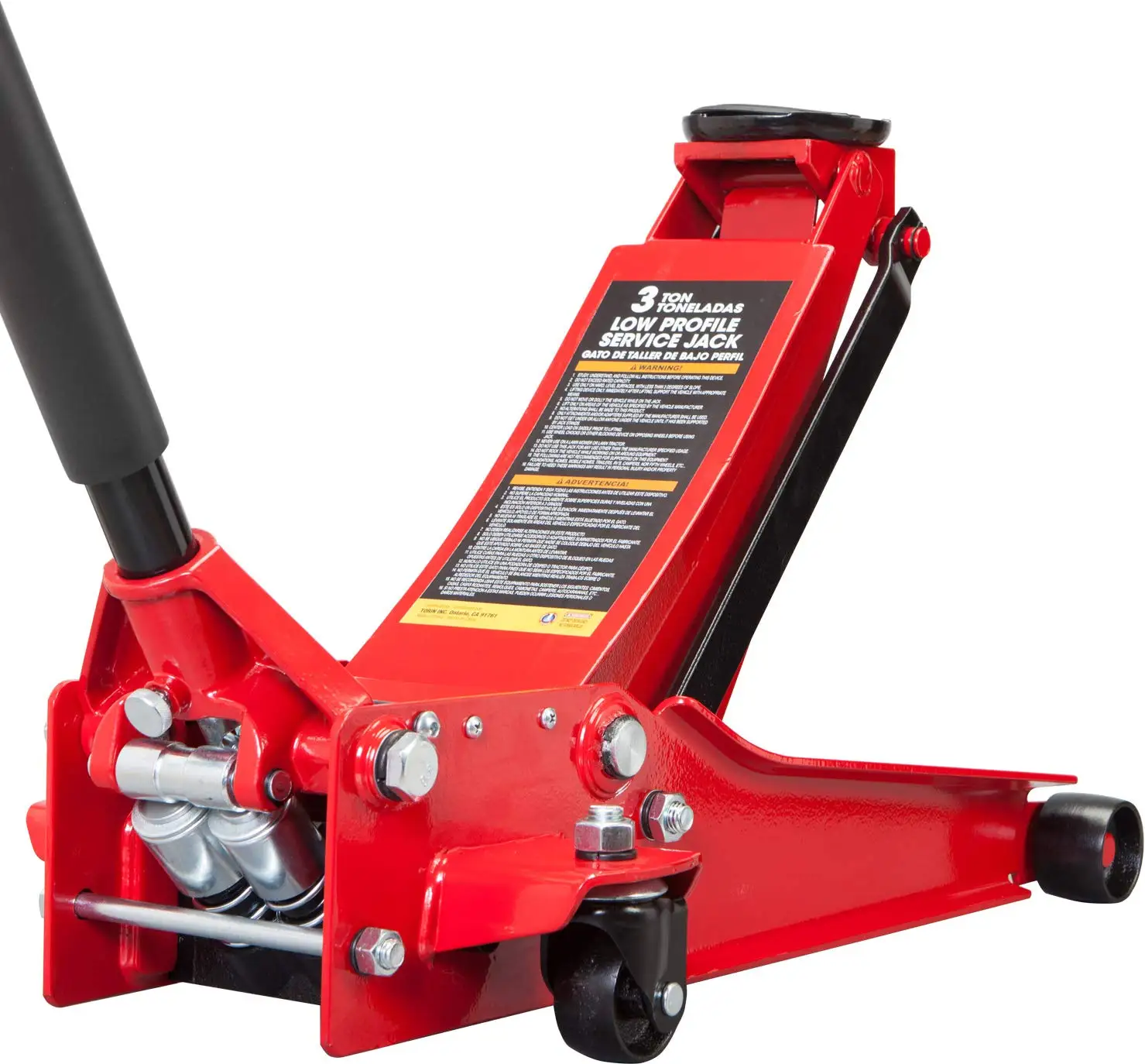 GTYPRO Torin Hydraulic Ultra Low Profile Heavy Duty Floor Jack with Dual Piston Quick Lift Pump 3 Ton (6,000 lb) Capacity, Red