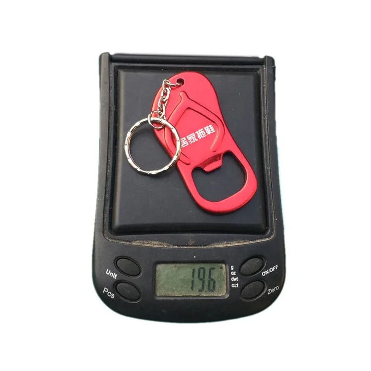 Factory wholesale 6.7cm creative wedding favor slipper bottle opener flip flop opener with keychain