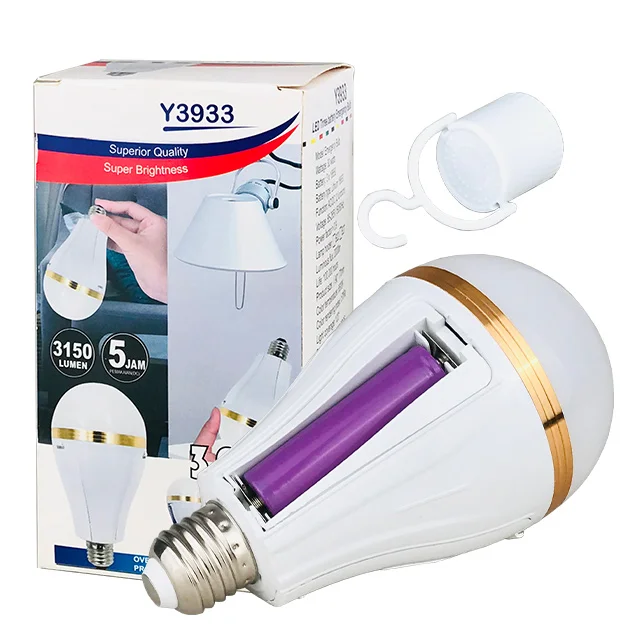 led emergency light bulb with 3 batteries 30w b22 e27 emergency light for home rechargeable light bulbs