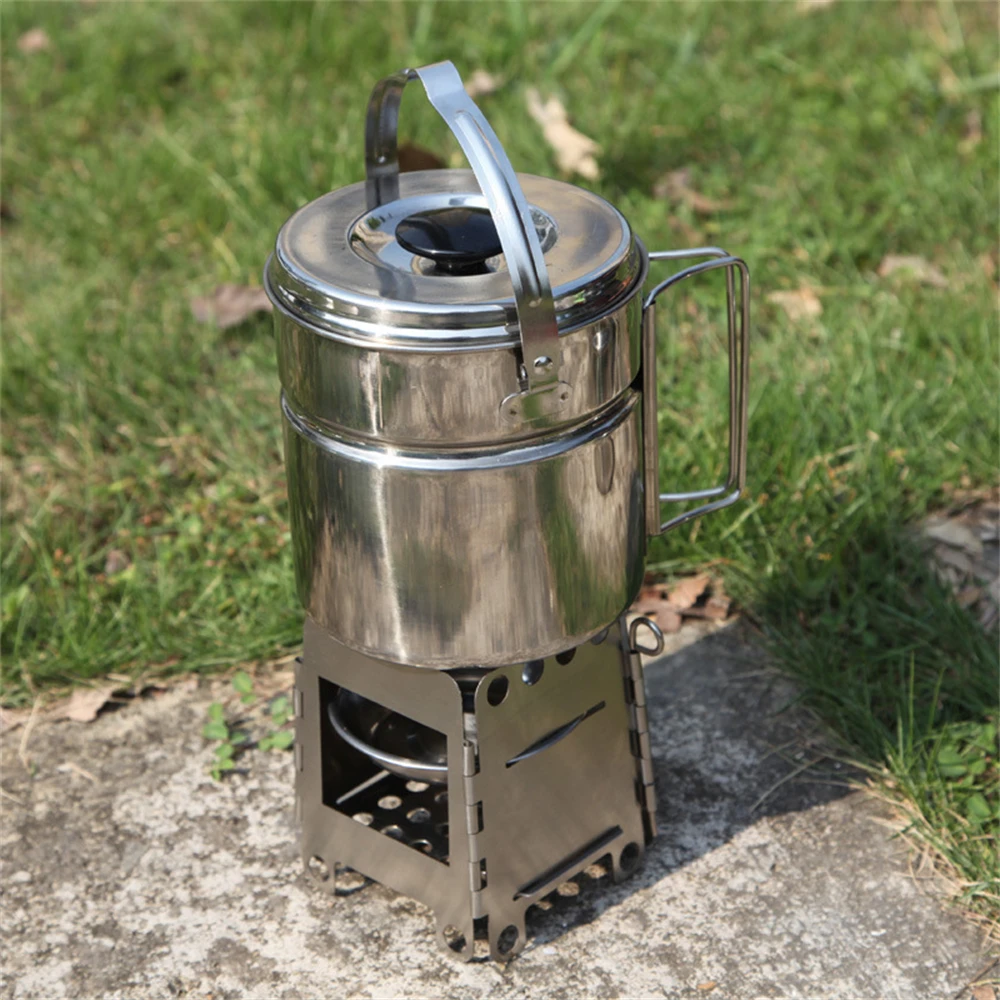 Woodburning Stove Portable Backpacking Camping Outdoor Firewood Furnace Lightweight Bbq Picnic Flatpack Stove