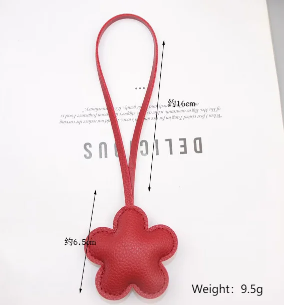 Colorful PU Leather Flower Leather Tags Embossesd Hang Bag Pendant Key RIng Accessories Ornament Wristlet Bag Charms