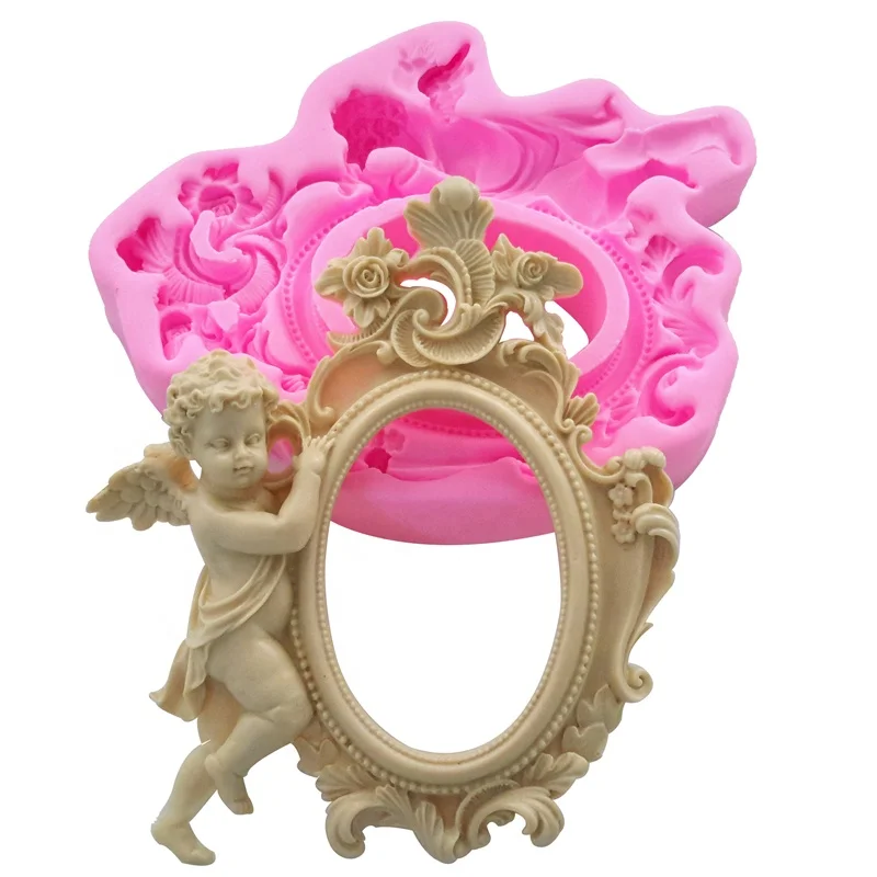 Angel Picture Frame Liquid Silicone Mold/ Cake Decorating Mold silicone chocolate molds