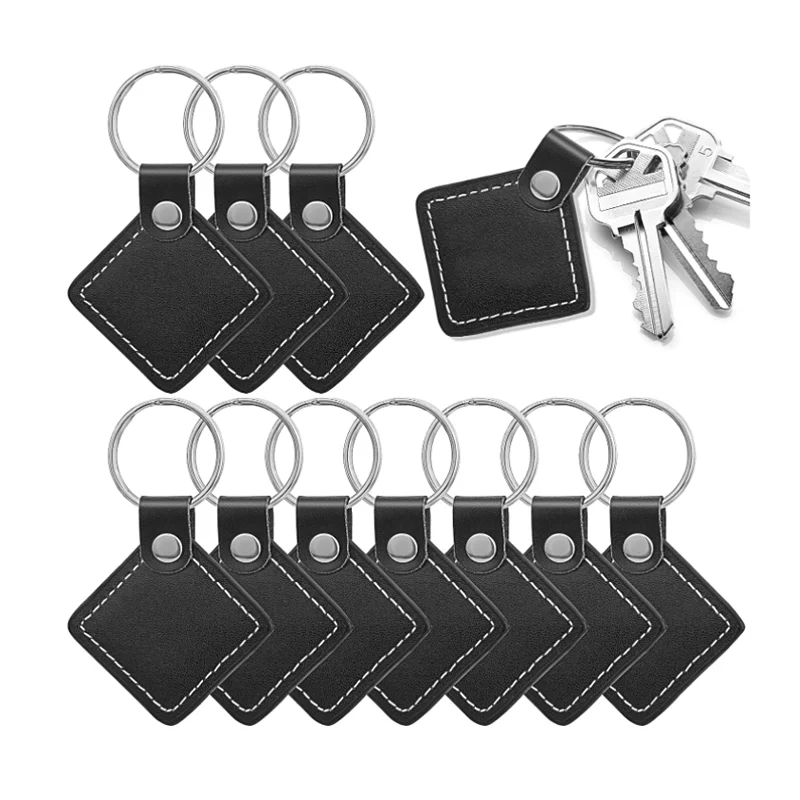 Custom Fashion Design PU Genuine Crazy Horse Multi-style Car Key Tag Bulk Leather Keychains Leather Keychain Tags