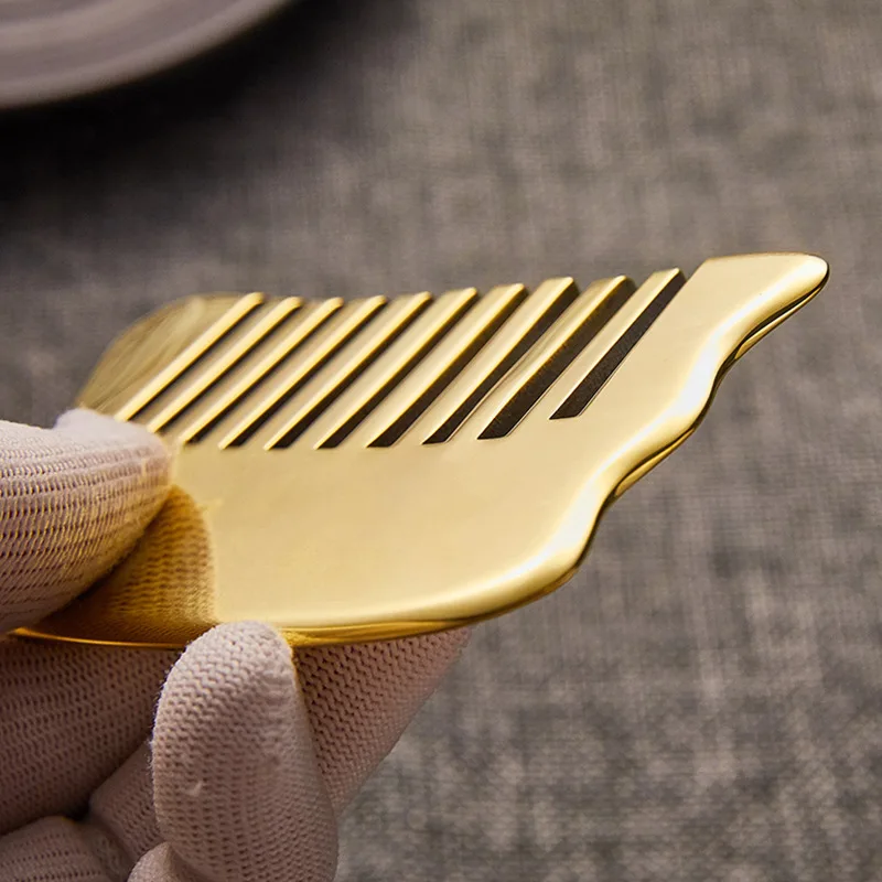 Copper Gua Sha Comb Type Brass Scraping Board Body Face Massage Tool Detoxify Health Care Copper Guasha Metal Scraper