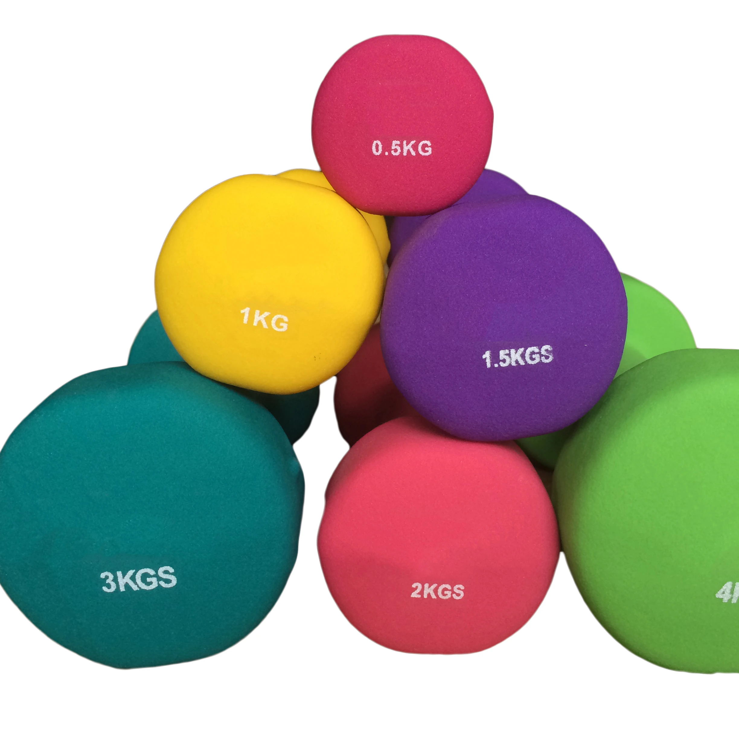 
Colorful type 0.5-10kg neoprene dumbbell set for gym exercise 