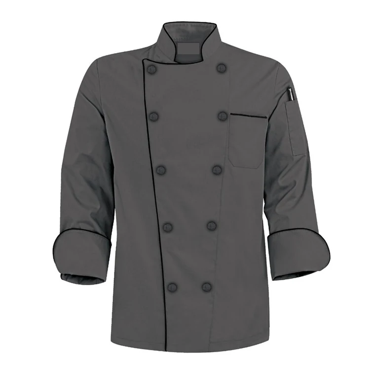 Горячая Распродажа одежда шеф-повара для рестораны серая Униформа commis chef