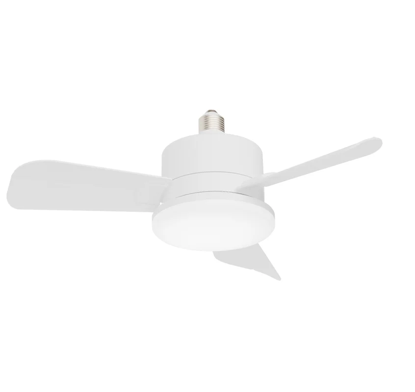 E27 socket Fan LED light 17 inch 6 Grade Dimmable Enclosed Kitchen E27 Bulb 6 Blades Socket Fan Modern Ceiling Fan With Light