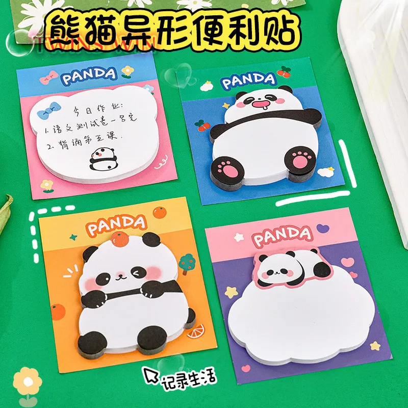 Cute Panda Sticky note High appearance level can stick note Students can tear cartoon note paper label n times stick 1801