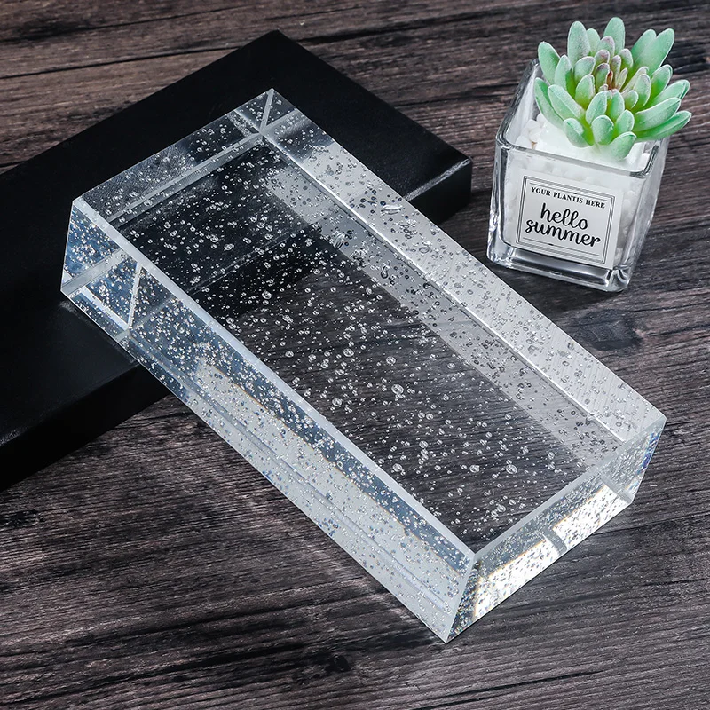 Wholesale Decoration Custom Solid Color Transparent Crystal Block Interior Wall Glass Brick
