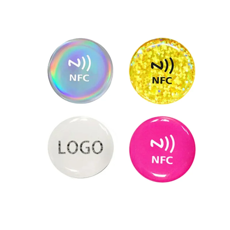 Free Samples Customized Size Logo Printing 13.56mhz Ntag 215 Rfid Nfc Tag Sticker For Social Media