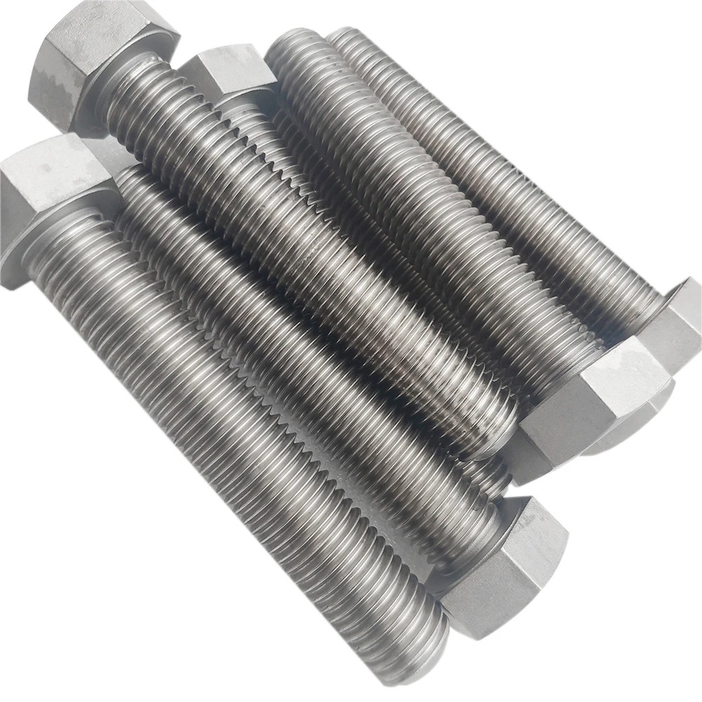 Titanium fastener DIN 933 hex head ca p screw pure titanium gr2