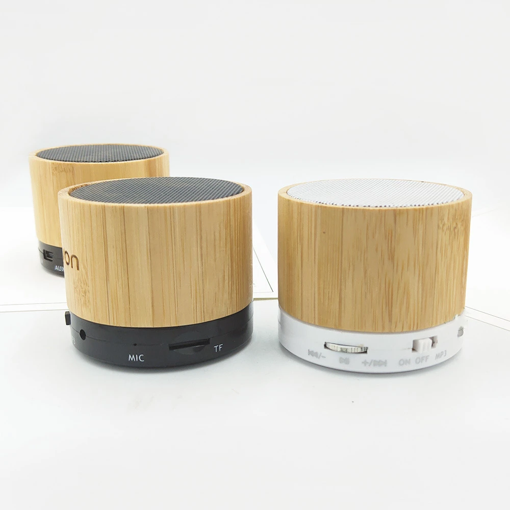 New Design High Quality Mini Wood Bamboo Wireless Blue tooth Speaker Portable Speaker