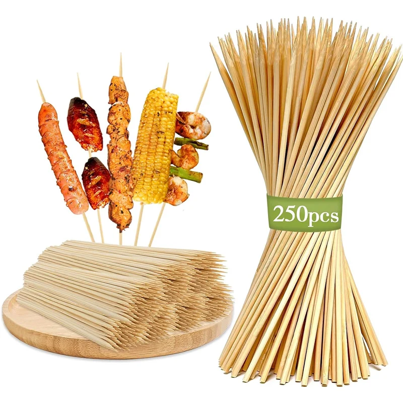 Bamboo Skewers for Appetizers Cocktail Picks for Fruit, Sausage, Barbecue Snacks, Natural bamboo Paddle Skewer Mini Food Sticks