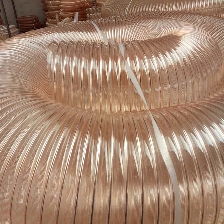 PU steel wire expansion pipe woodworking dust suction pipe pu steel wire polyurethane hose fan exhaust pipe