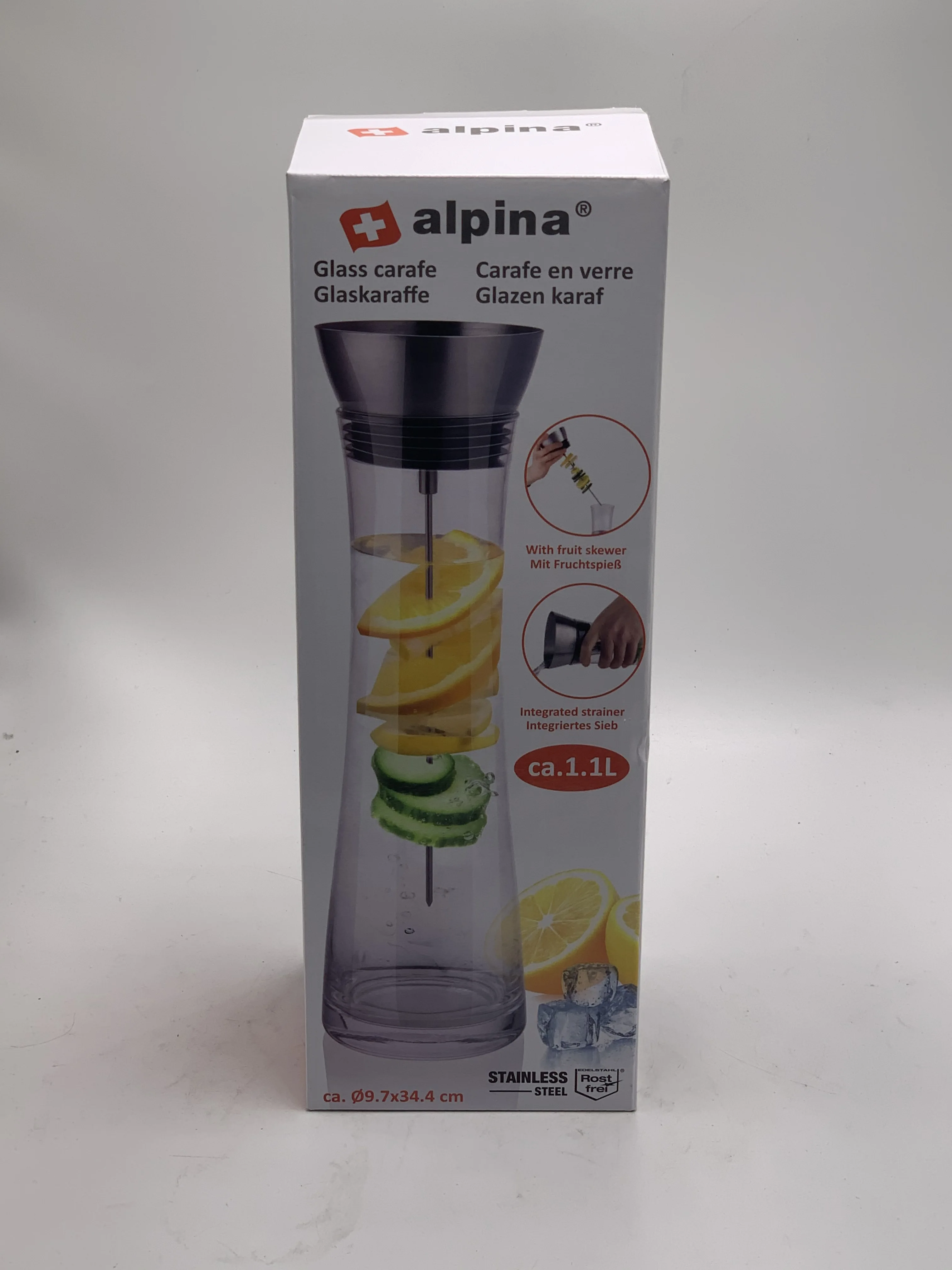 White 1L Glass Box CLASSIC Tableware Jug Water Pots & Kettles Glass Pitcher Gifts Glass Business Sustainable 1050 ML 1000pcs