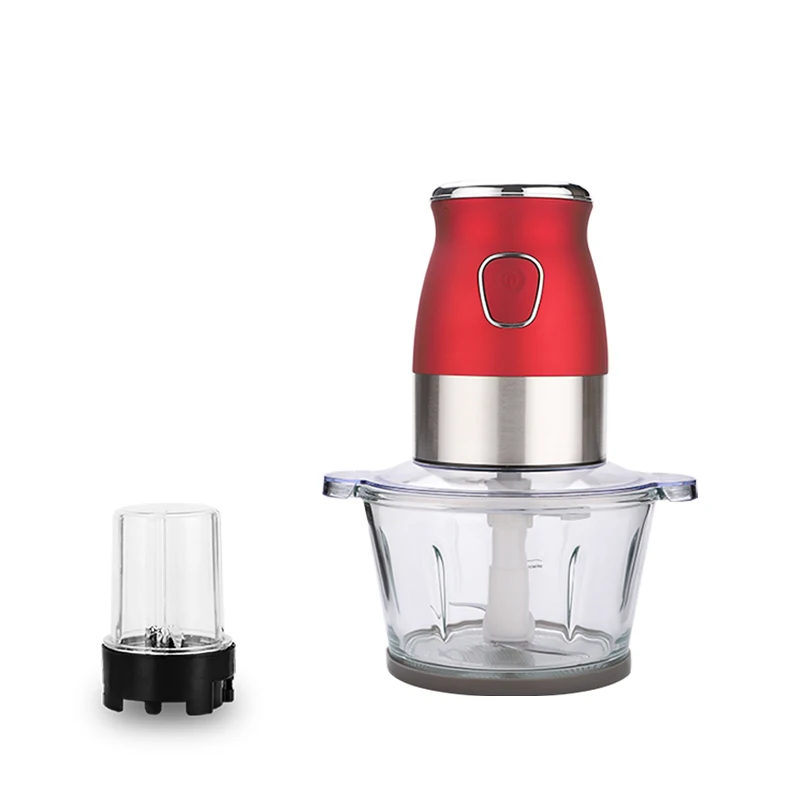 2L capacity 300W mixer power household electric meat vegetable nut grinder with glass bowl chopper blender