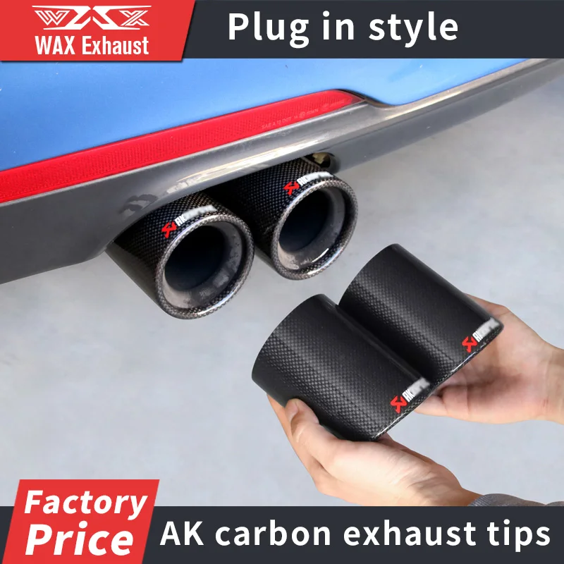 In Stock Carbon Fiber Exhaust Pipe Muffler Tip for Universal Car Snap Installation Exhaust Tailpipe Tips