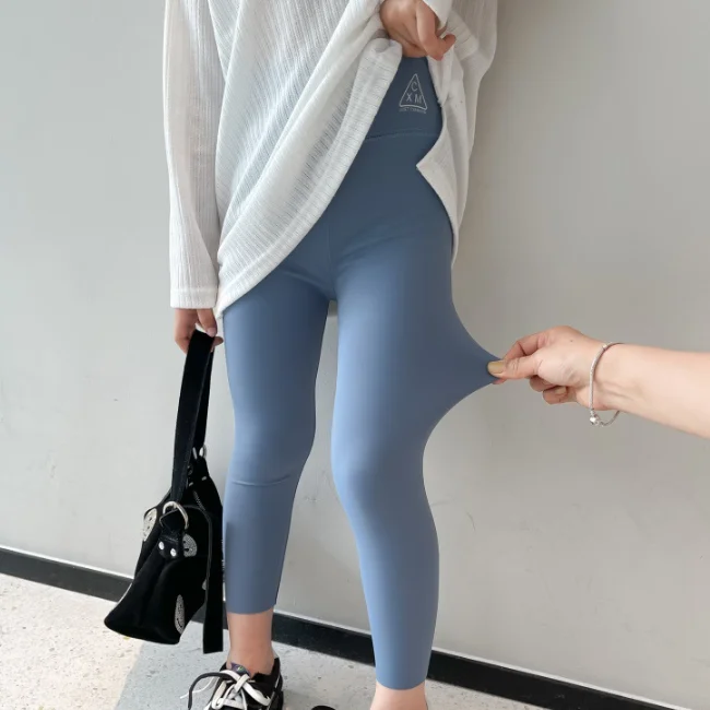 
KS3651 Different 6 colors girls ninth legging pants fashion solid color girls tight leggings 