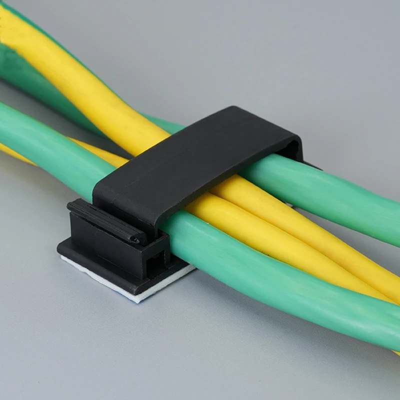 Зажимы-органайзеры для нескольких кабелей, нейлоновые, 66 рядов, Пластиковые Кабельные Зажимы, клейкие зажимы для рабочего стола