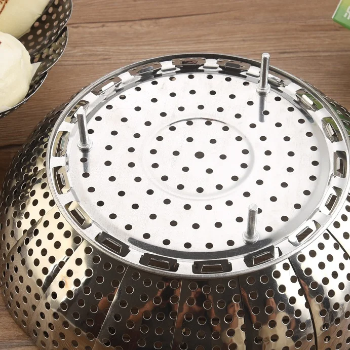 Wholesales Kitchen Collapsible Stainless Steel Vegetable Steamer Basket Foldable Food Steamer Collapsible Steamer Tray