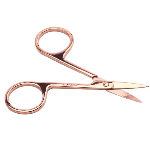 Straight And Curved Blade Rose Gold Nail Scissors