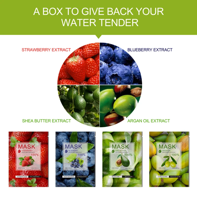 Beauty Face Masks Korean Cosmetics Skincare Collagen Hydro Jelly Powder Facial Mask Best SPA Peel Off Fruit Mask Sheet