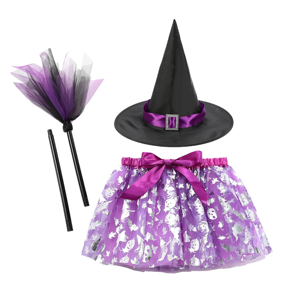 Halloween Costumes Witch Dress Up Kids Costumes Cosplay Party Carnival Witch Dress