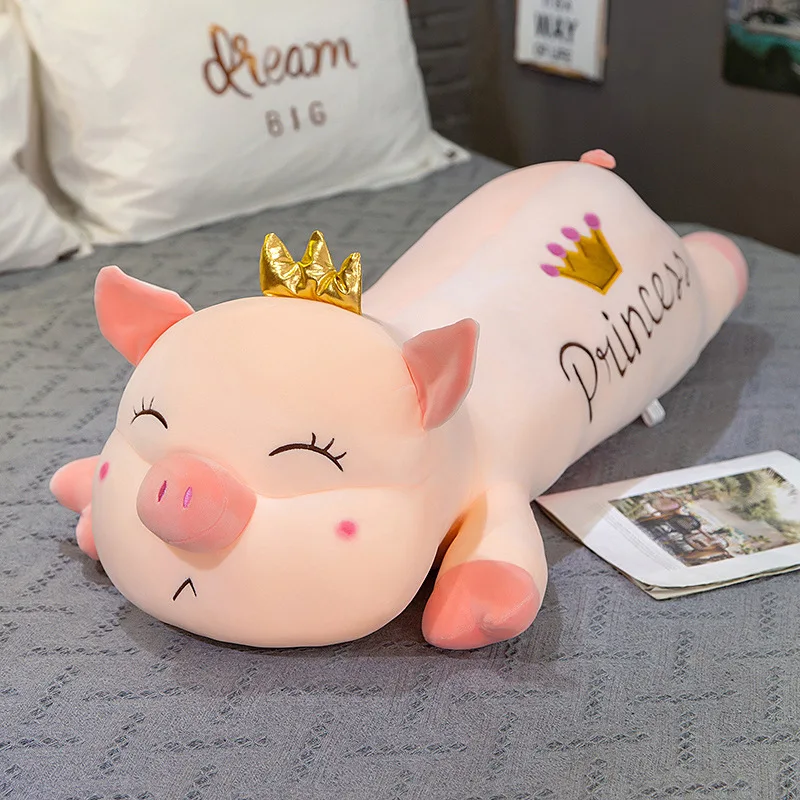 Cartoon Software Crown Lying Prone Pig Plush Toy Doll Angel Pig Doll Doll Girl Sleeping Pillow