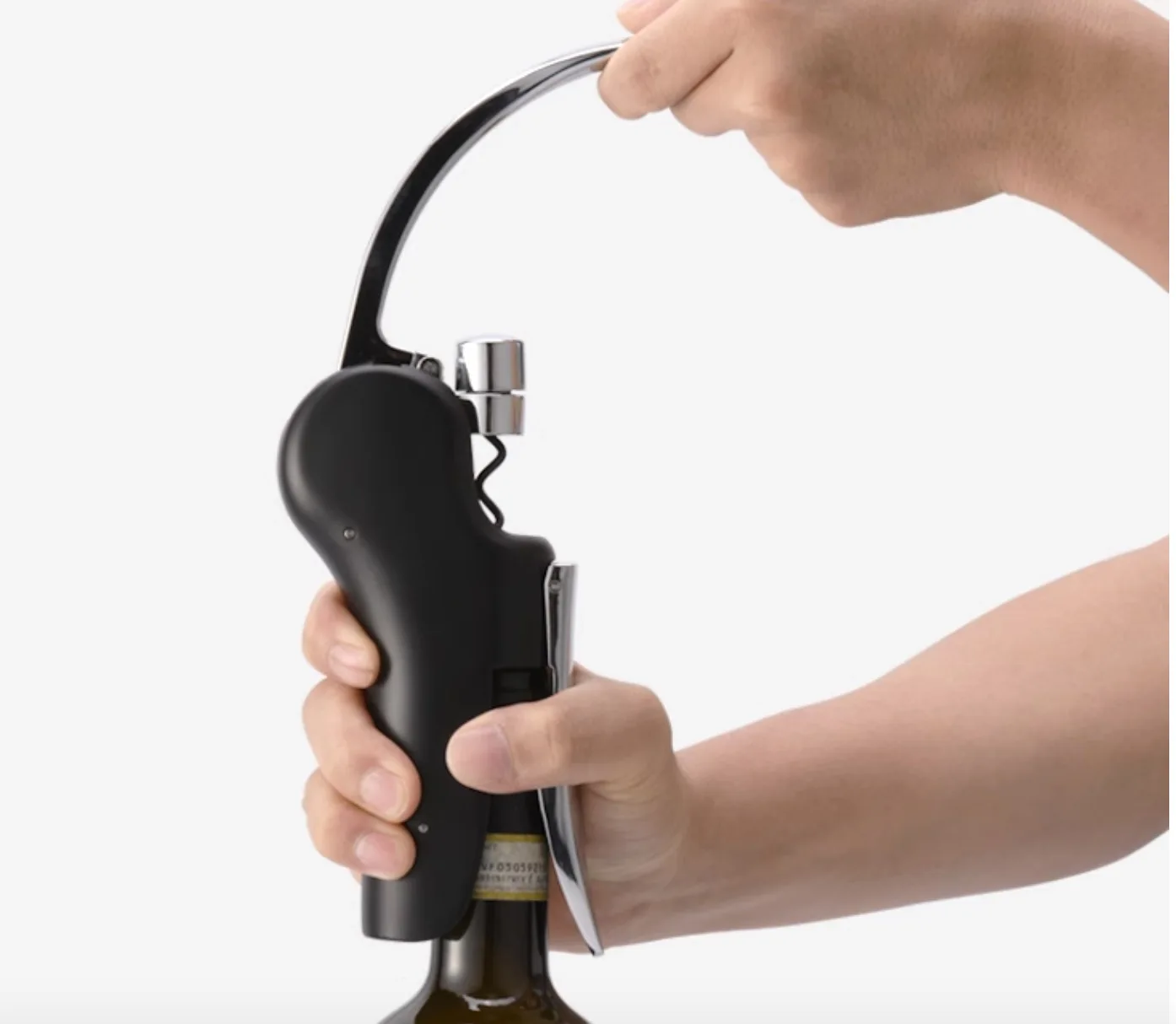 Factory Price Stainless Steel Vertical Lever Wine Bottle Opener Wine Corkscrew Goose Shape Push Corkscrew