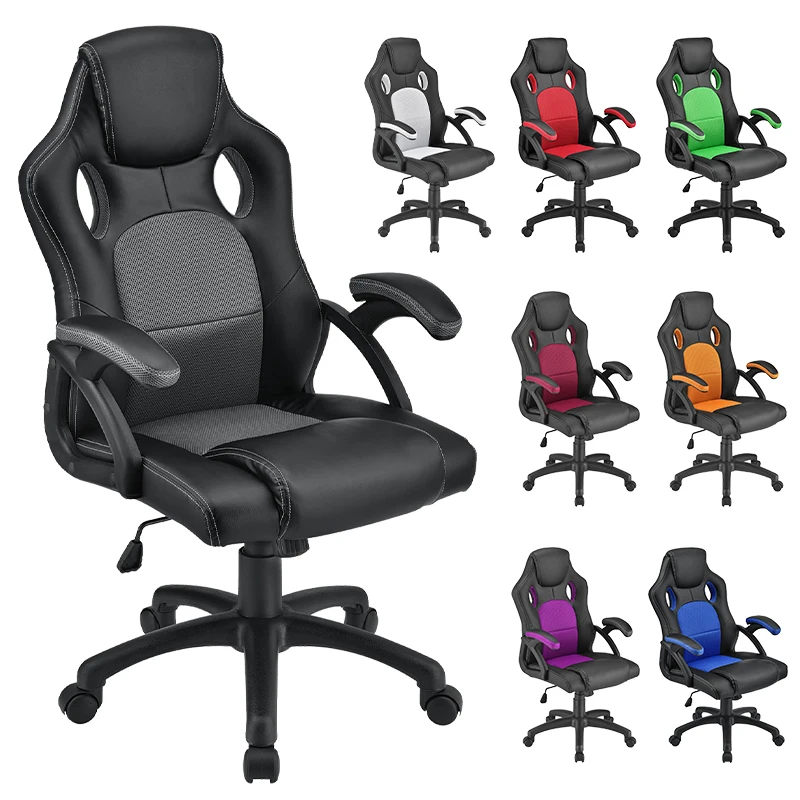 cheap mid back pu leather economical swivel small gaming computer office racing chair for kid