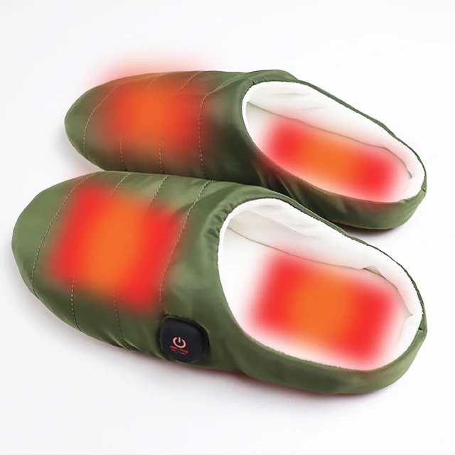 Custom Winter men Women Indoor Outdoor Electric Battery Powered Foot warmer USB Carbon Fiber Heated Slippers