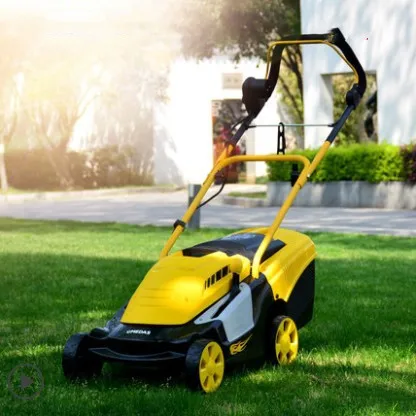 
Electric lawn mower A small household hand - operated lawn mower 