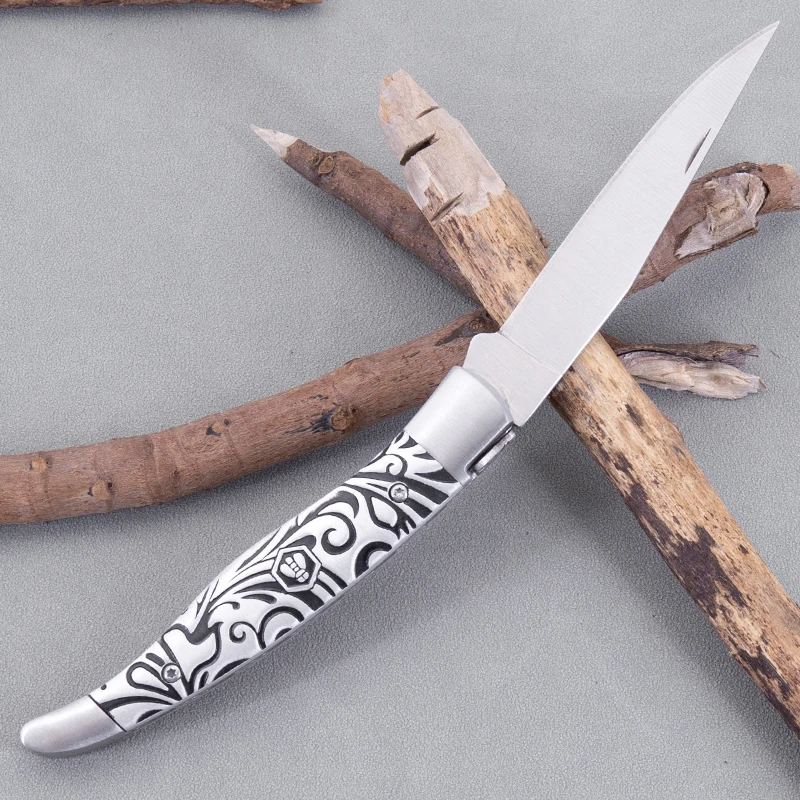 High Grade Survival Knife French Style Multipurpose Folding Knife with Aluminum Handle