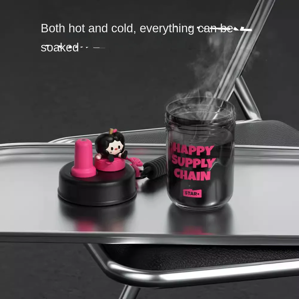 MAIMA High-Appearance New Portable Water Cup with Ceramic Liner Thickened Coffee Straw Thermos for Children