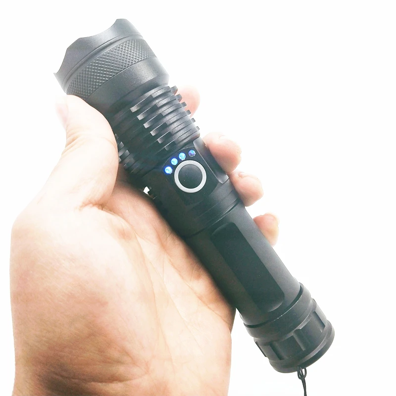Самый мощный светодиодный тактический фонарик 2020 XHP50 26650 с зарядкой от USB p50 лампа