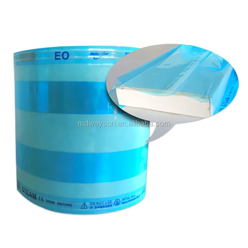 EO/STEAM sterilization disposable heat-sealing gusseted pouch in roll for dental clinic