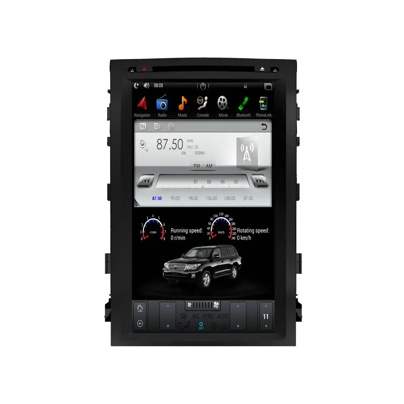 Вертикальный мультимедийный автомобильный радиоприемник Android для TOYOTA серии LAND