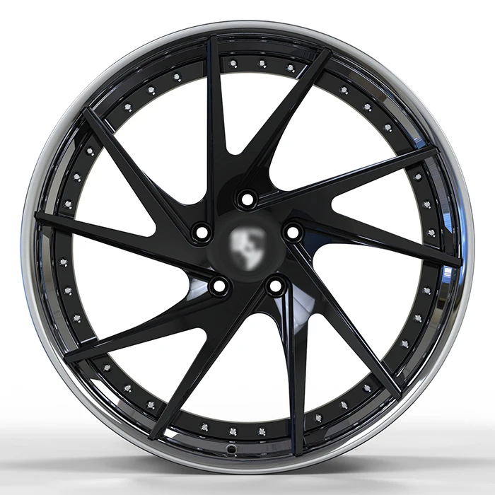 Gloss Black Face and Polished Barrels 19 20 21 22 Inches Custom 2-PC Forged Rims for Porsche Cayenne 991 Gts 3