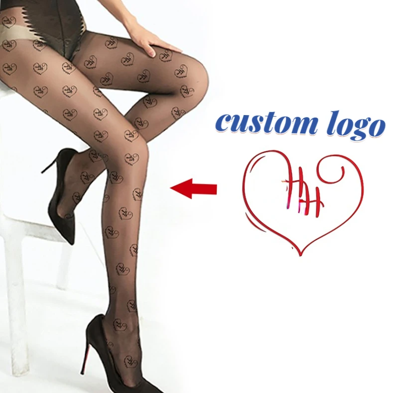 New Fashion Custom Jacquard Logo Wholesale Designed Tights Transparent Stockings Women Cute Rabbit Pattern Pantyhose