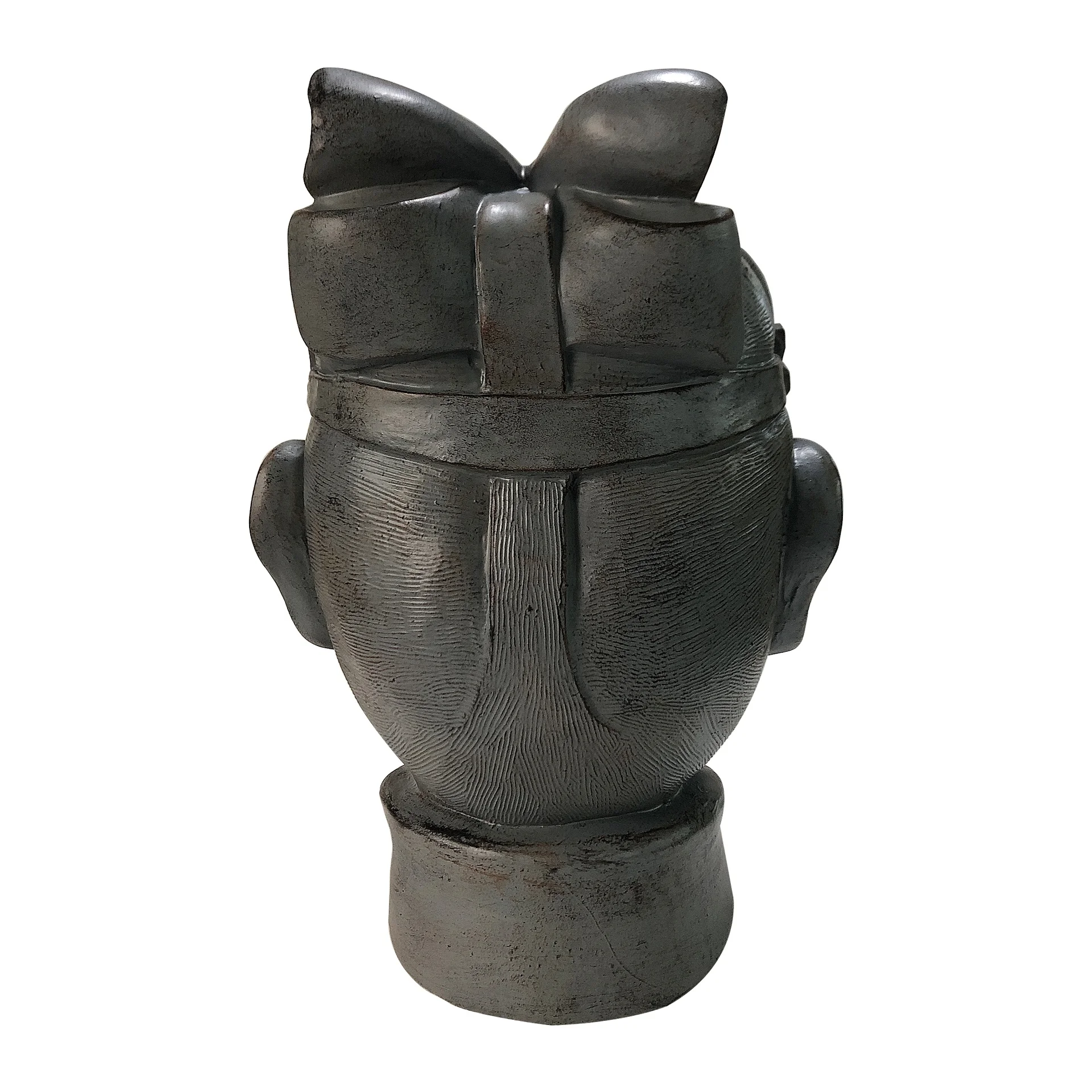 31cmH Polyresin Resin Chinese Terracotta Warrior Soldier Head Home Decoration