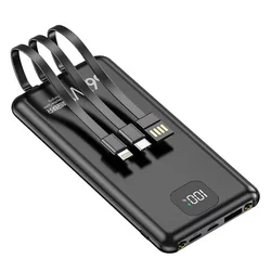 66w Pd Fast Charging Power Bank Battery 20000mah 10000mah Portable Charger Powerbanks With Charging Cable for huawei for apple